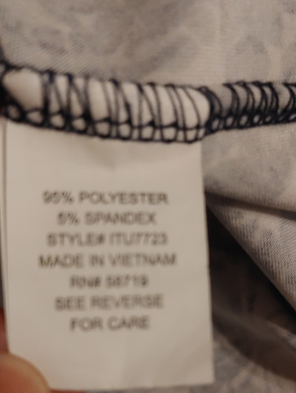 Notations Navy and White Floral Button-Pleat Peasant Blouse Women's Size Large - Picture 6 of 6